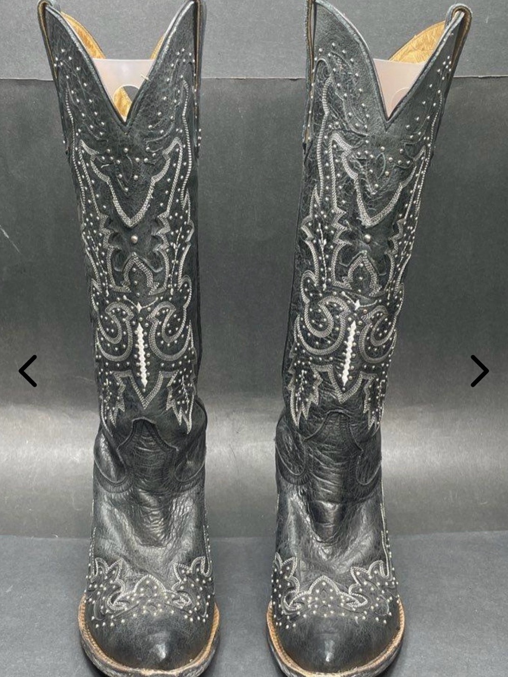 Johnny Ringo by Old Gringo Black Studded Leather Western Cowboy Boots